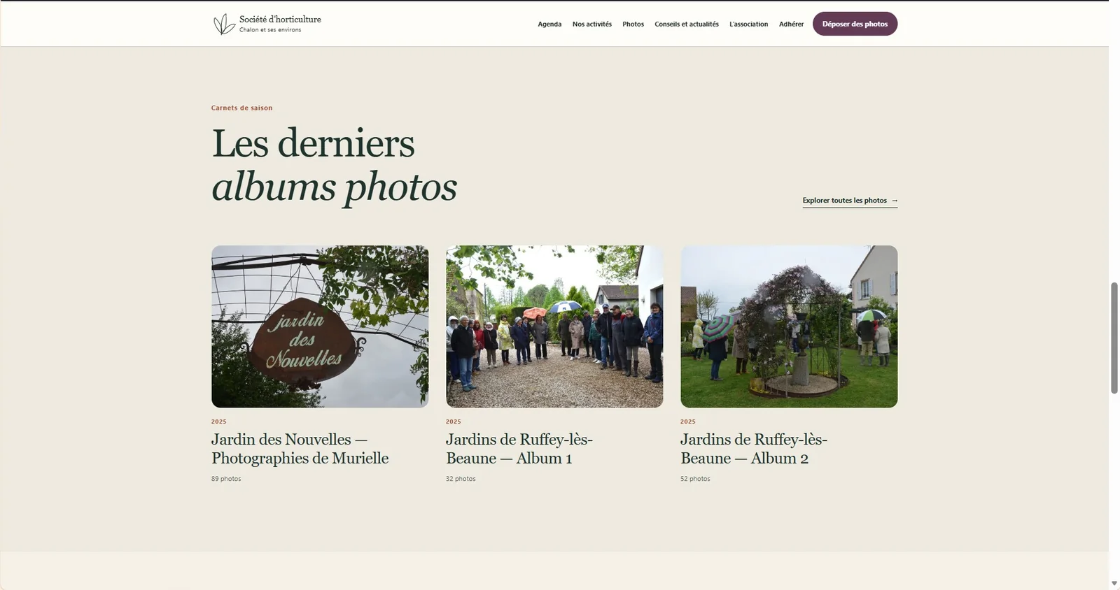 Nouvelle section des albums photos