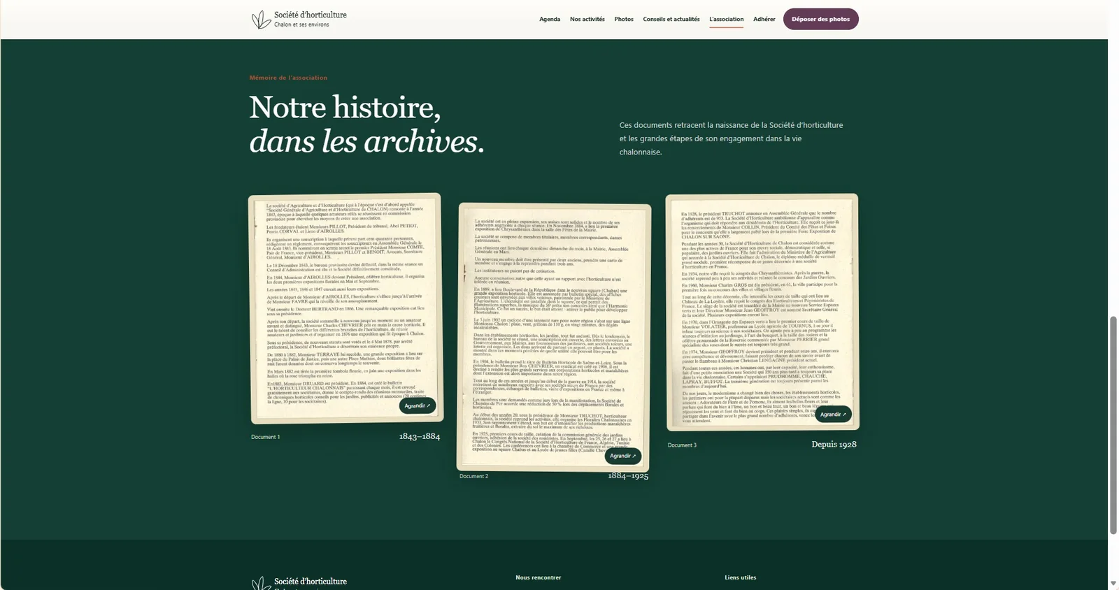 Nouvelle présentation des archives historiques