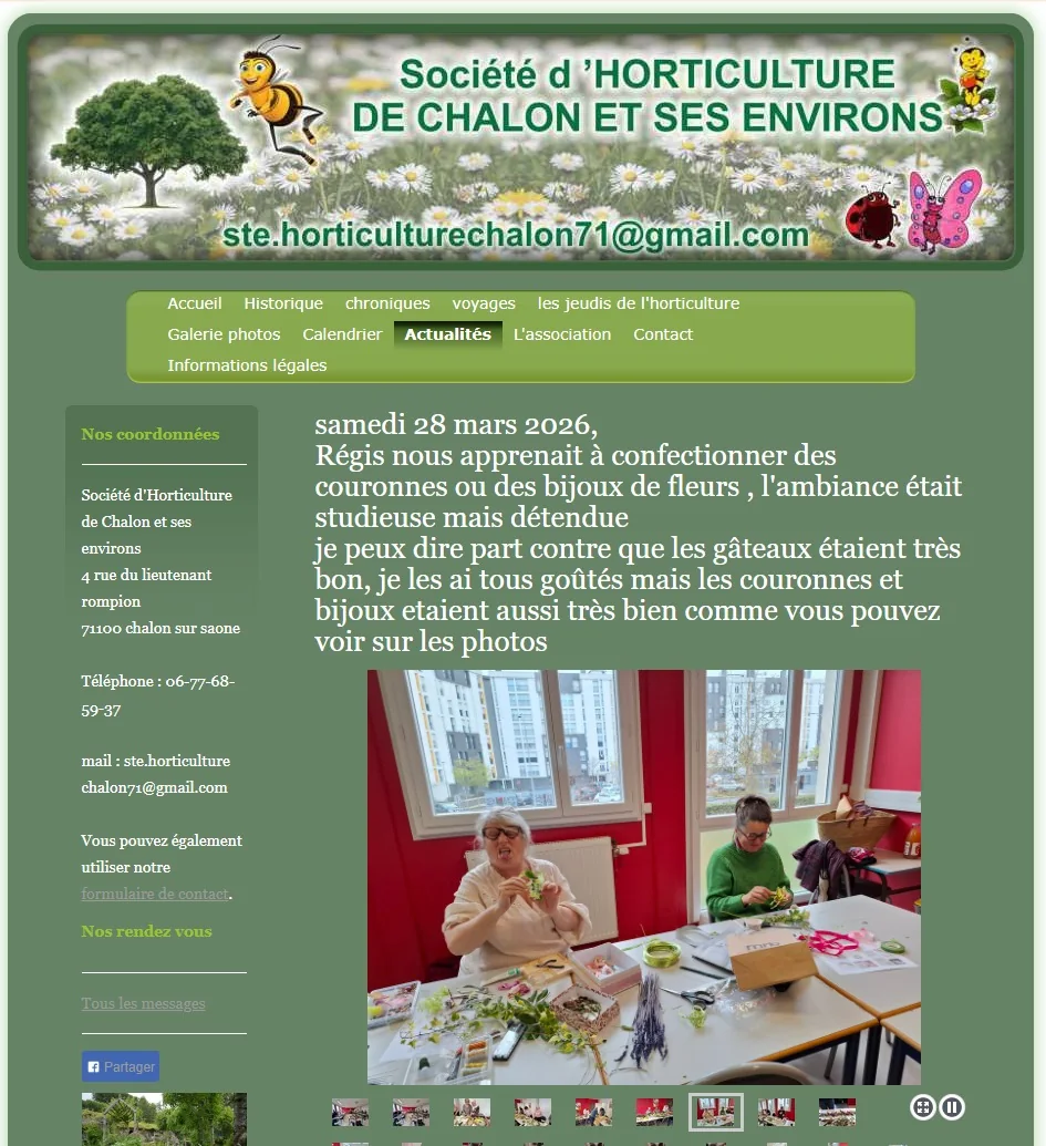 Ancienne version du site de la Société d'Horticulture de Chalon